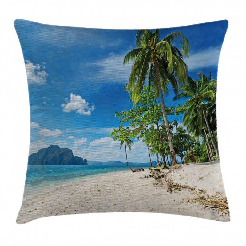 Sea Palms Mountains Pillow Cover