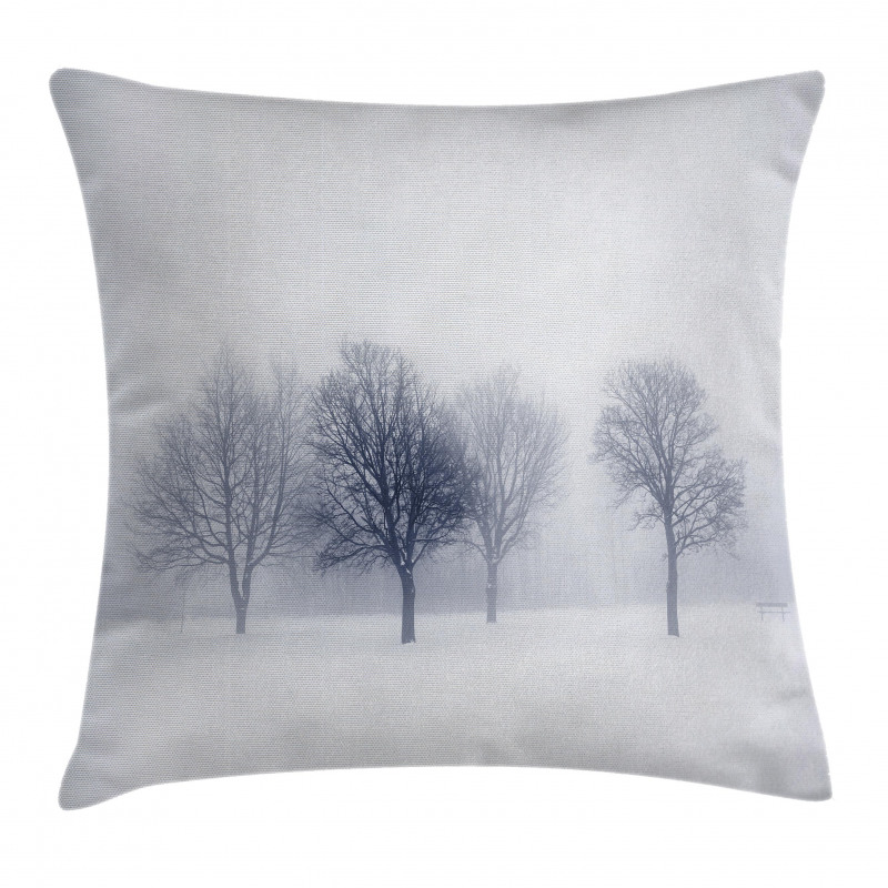 Winter Leafless Forest Pillow Cover