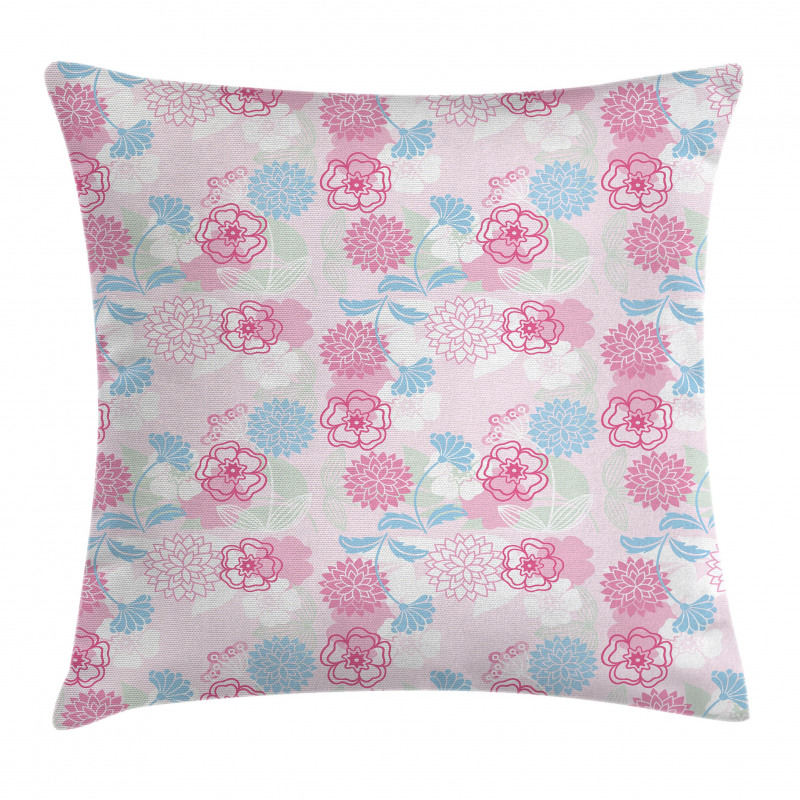 Flowers Ivy Leaves Buds Pillow Cover