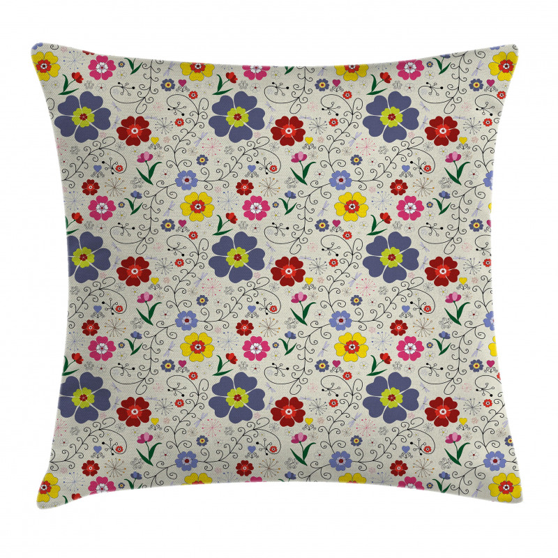 Flower Butterfly Pattern Pillow Cover