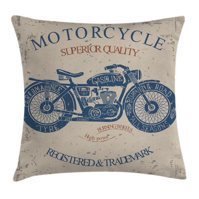 Retro Chopper Rider Pillow Cover