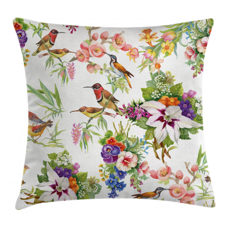 Exotic Spring Flowers Pillow Cover