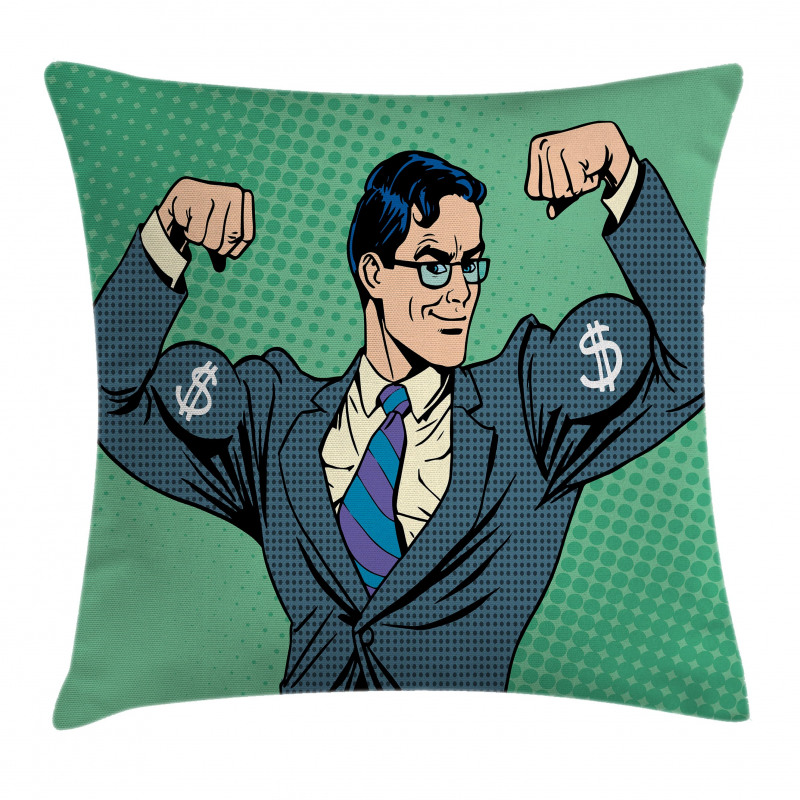 Pop Art Retro Man Pillow Cover