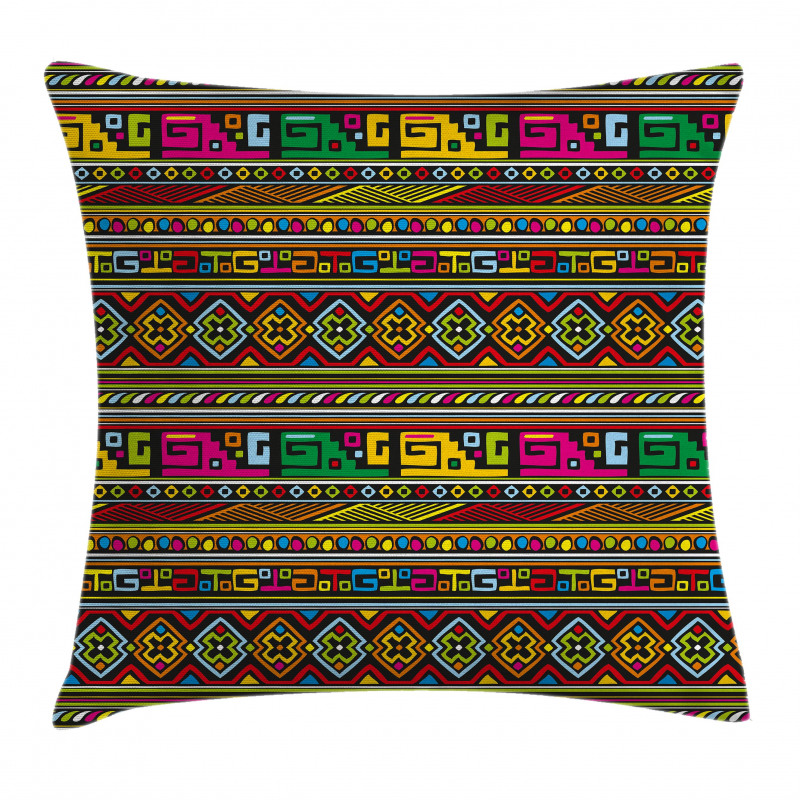 Colorful Borders Pillow Cover