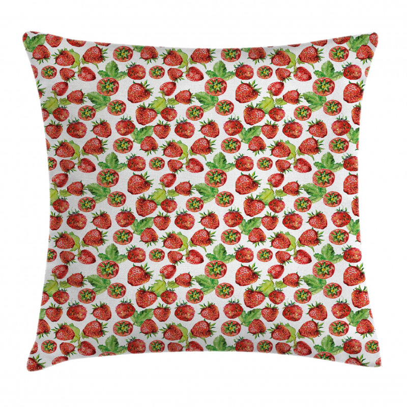 Watercolored Fruits Pillow Cover