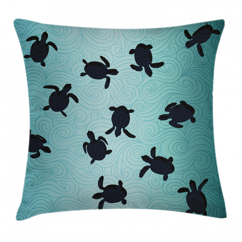 Baby Turtles Deep Sealife Pillow Cover