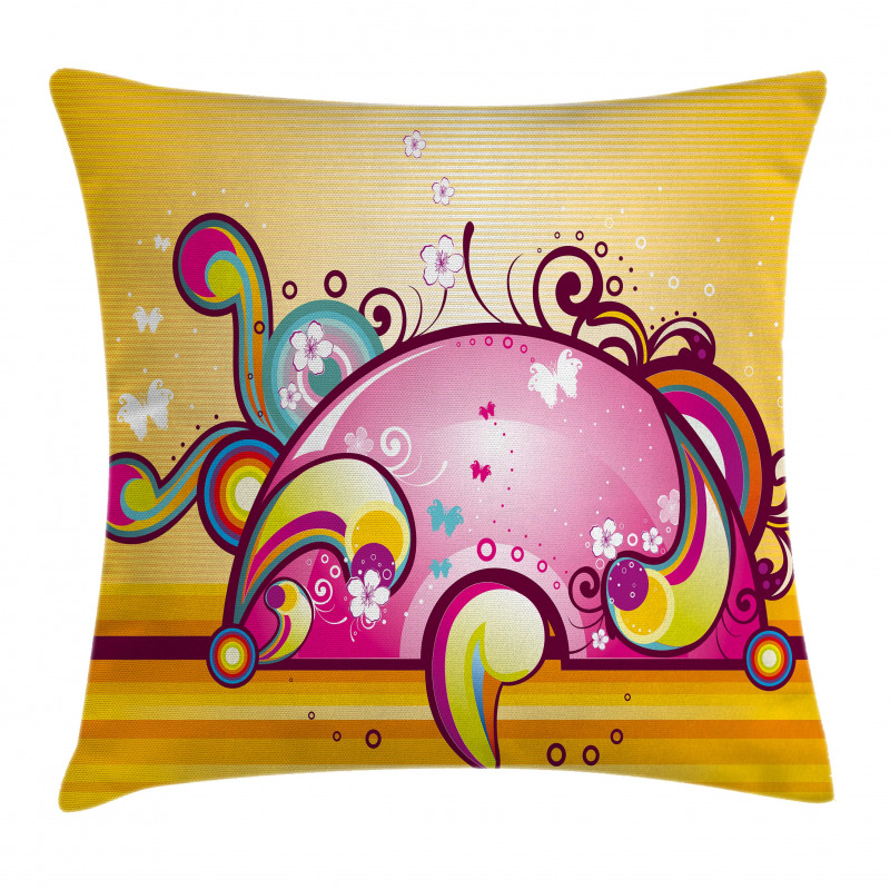 Spiral Vibrant Shapes Line Pillow Cover