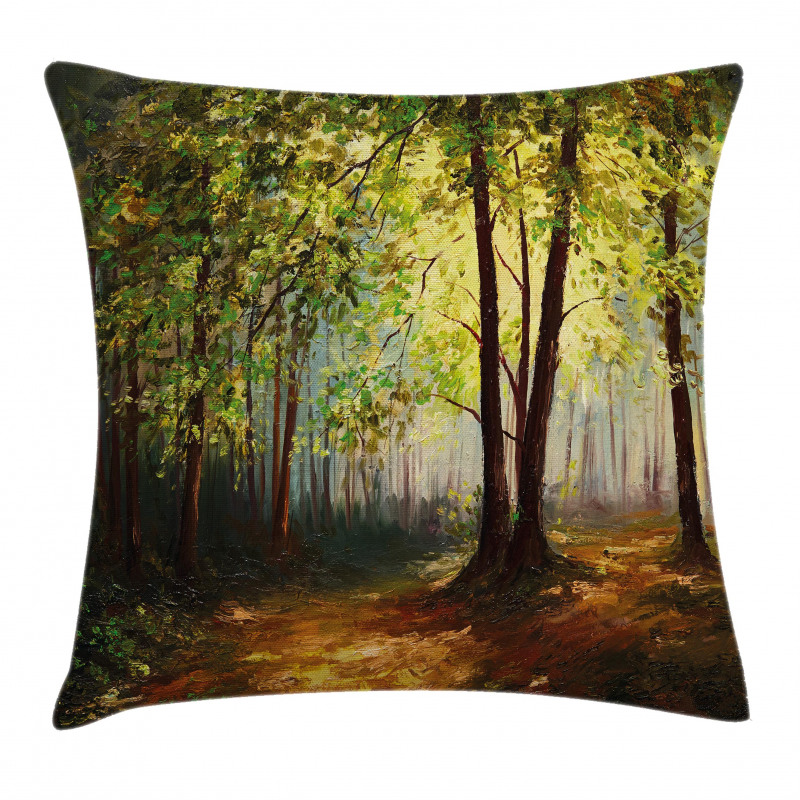 Spring Woodland Trees Pillow Cover