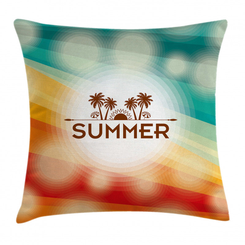 Palm Tree Sun Holiday Pillow Cover