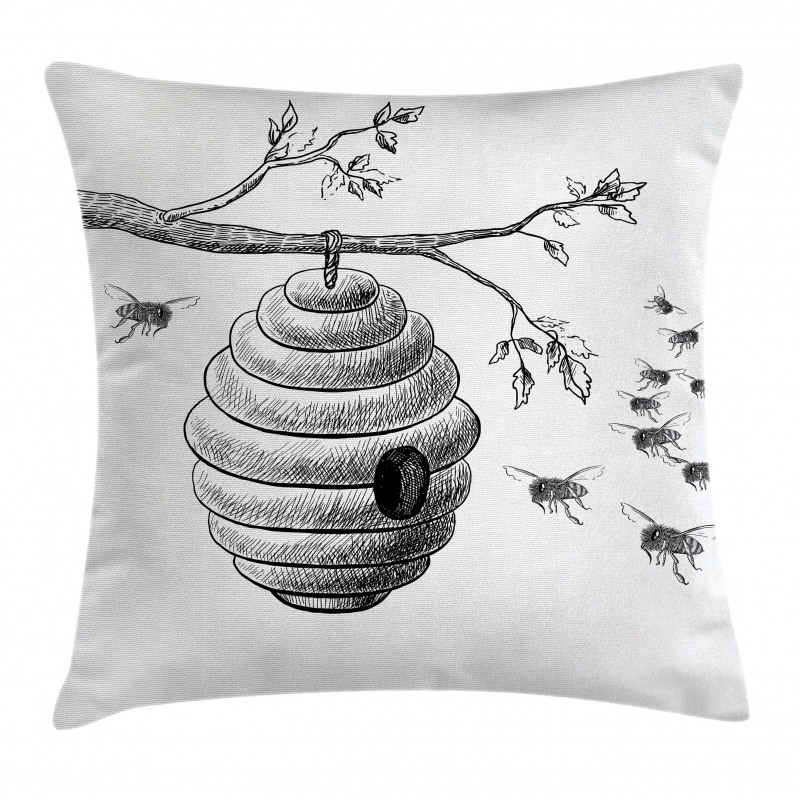 Hand Drawn Honeycomb Pillow Cover