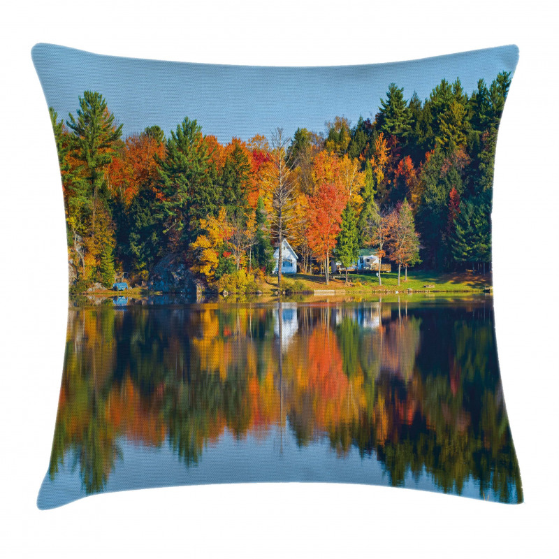 Lake House in Autumn Pillow Cover