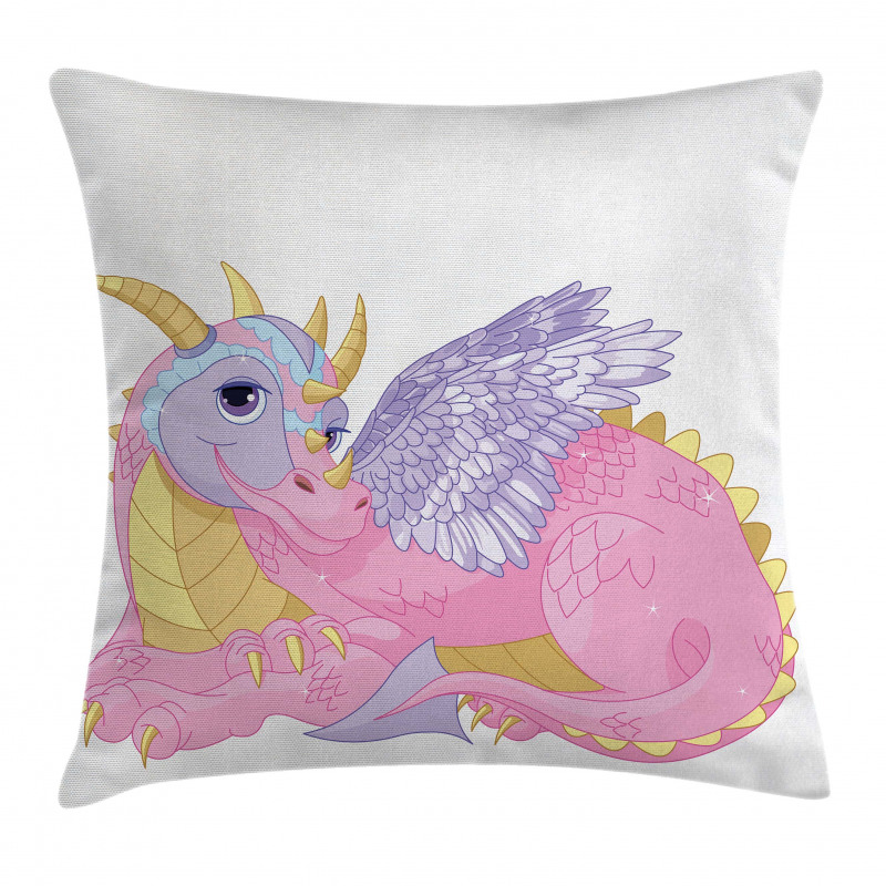 Lady Dragon Posing Pillow Cover