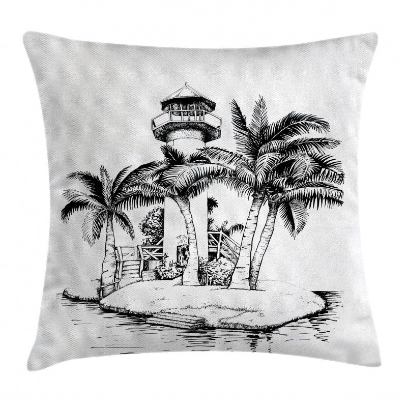 Lighthouse Island Tree Pillow Cover