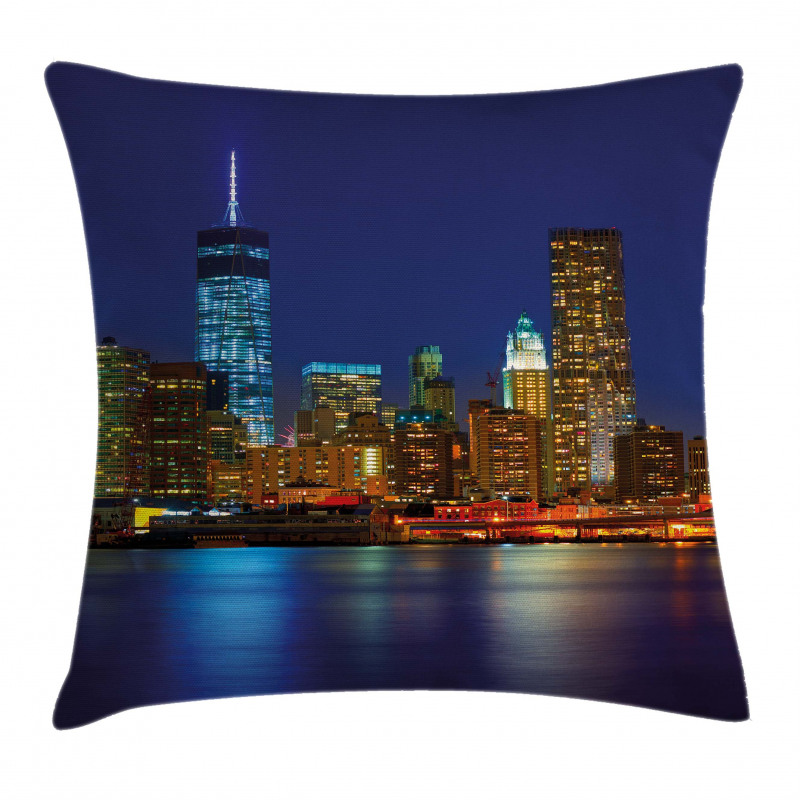 Manhattan Sunset Skyline Pillow Cover