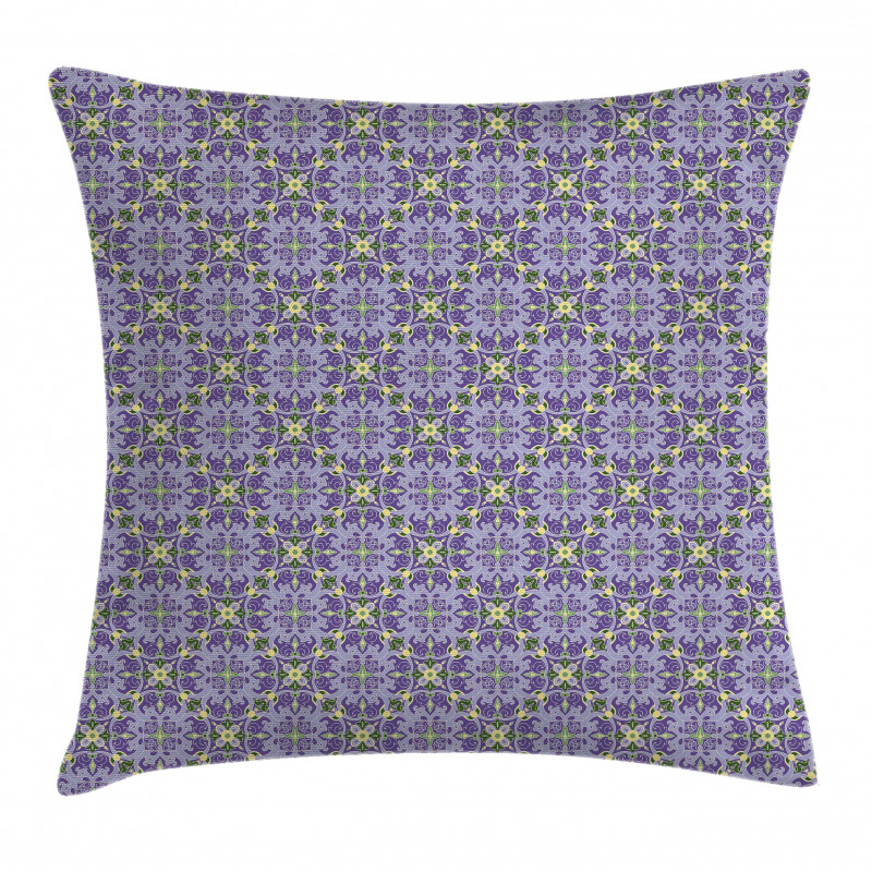 Ornate Floral Motifs Pillow Cover