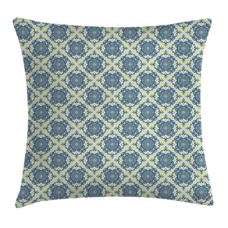 Curvy Floral Motifs Pillow Cover