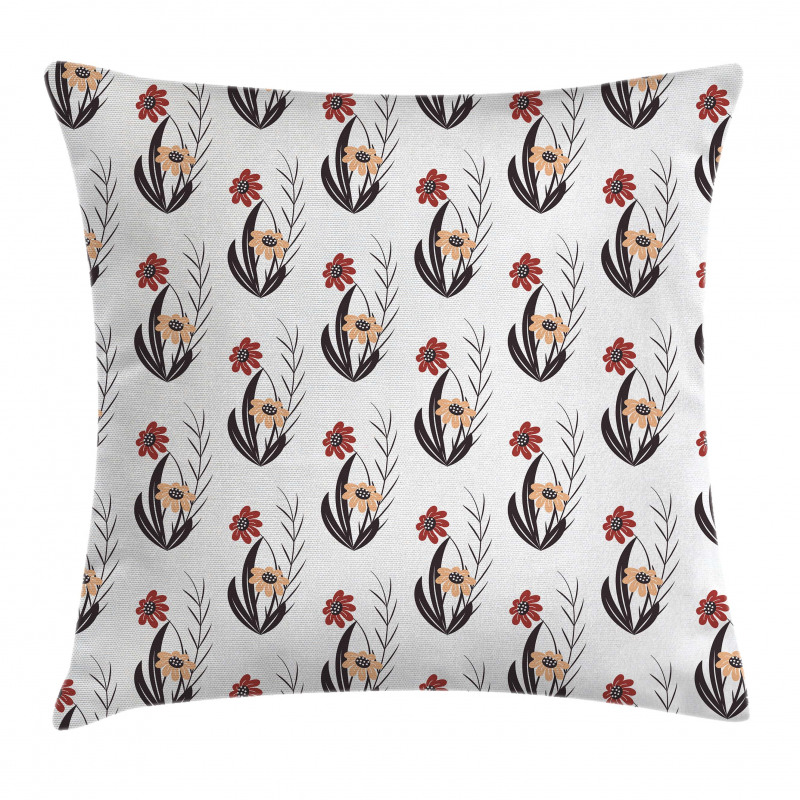 Red and Orange Flowers Pillow Cover