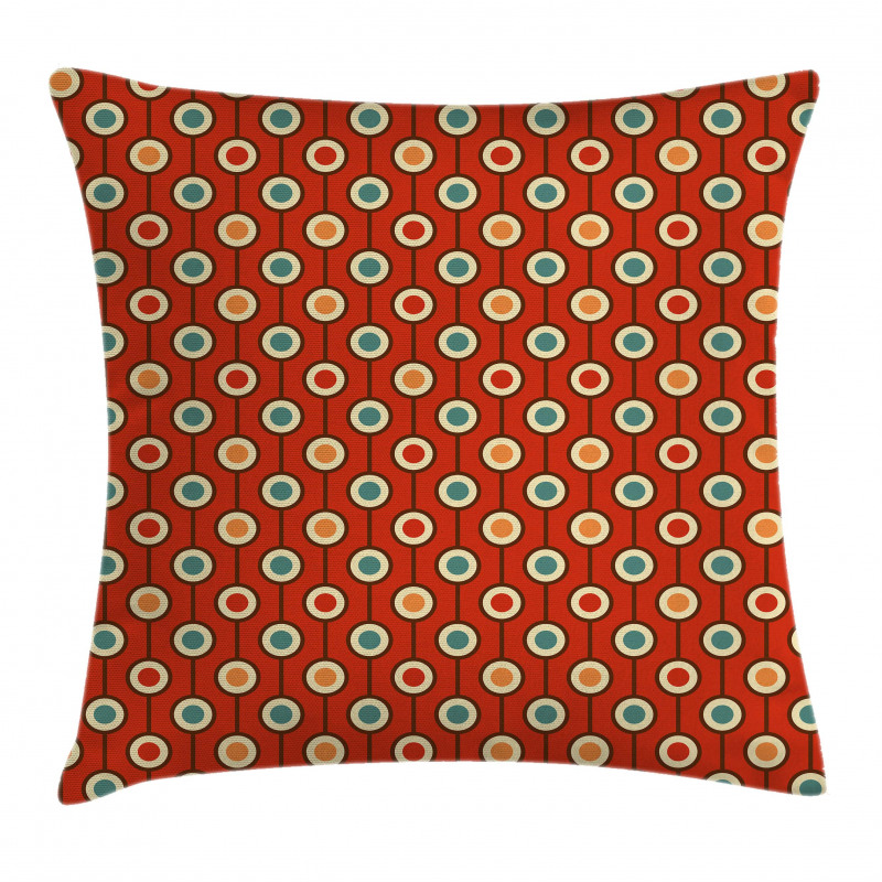 60s Style Hippie Dots Pillow Cover