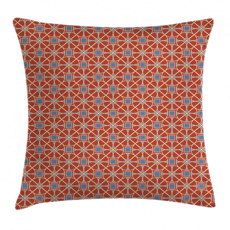 Curvy Lines Circles Tile Pillow Cover