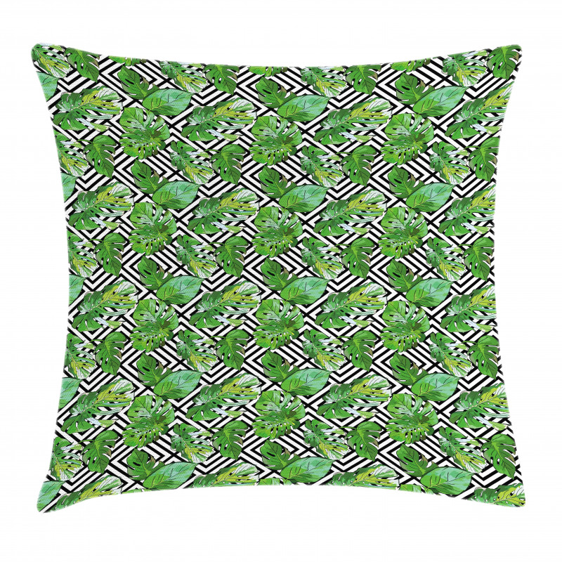 Macro Palm Tree Leaves Pillow Cover