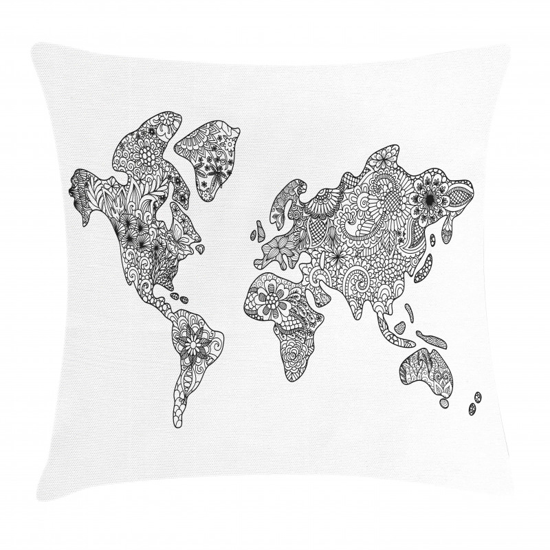 Floral Continents Pillow Cover