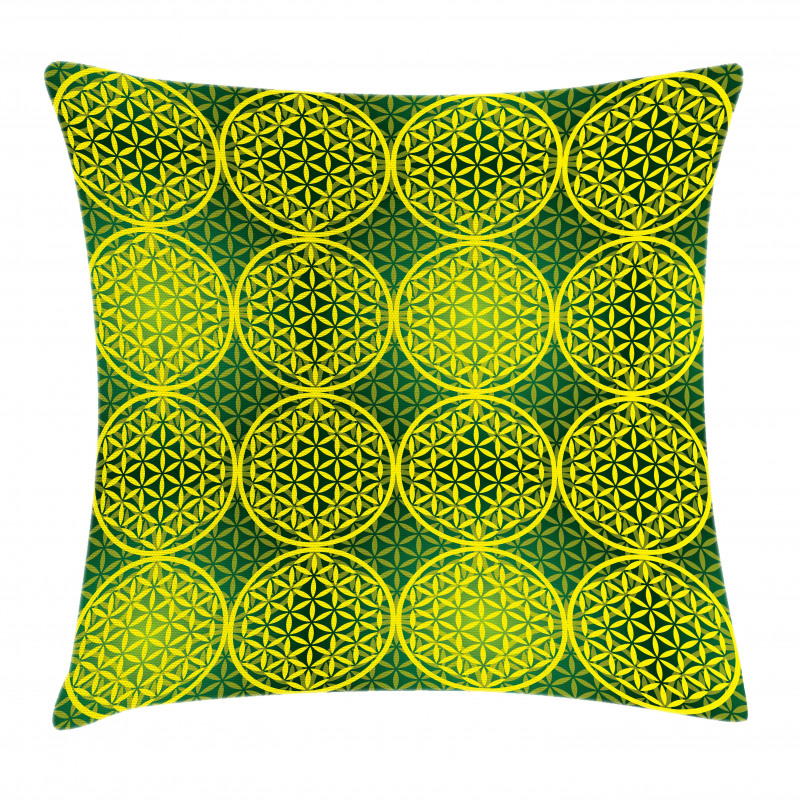 Vivid Flower of Life Pillow Cover