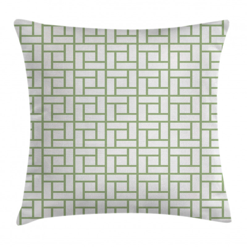 Maze Shaped Squares Lines Pillow Cover