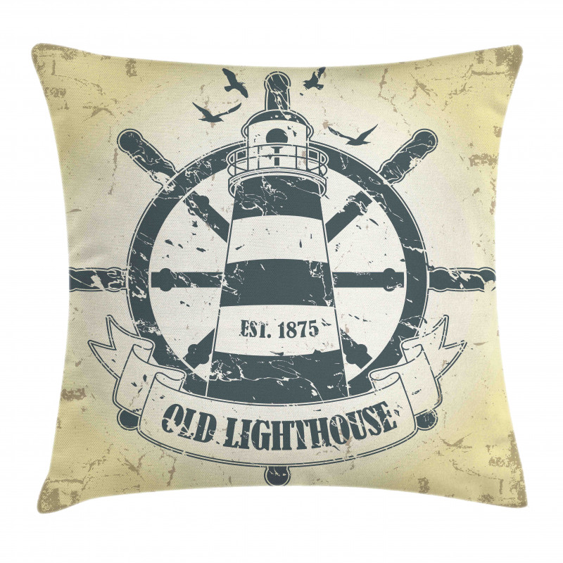 Ship Helm Wheel Retro Pillow Cover