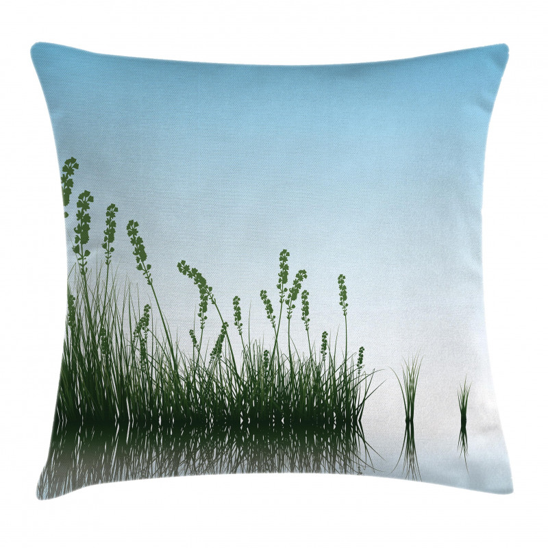 Scenery Lake Bushes Pillow Cover