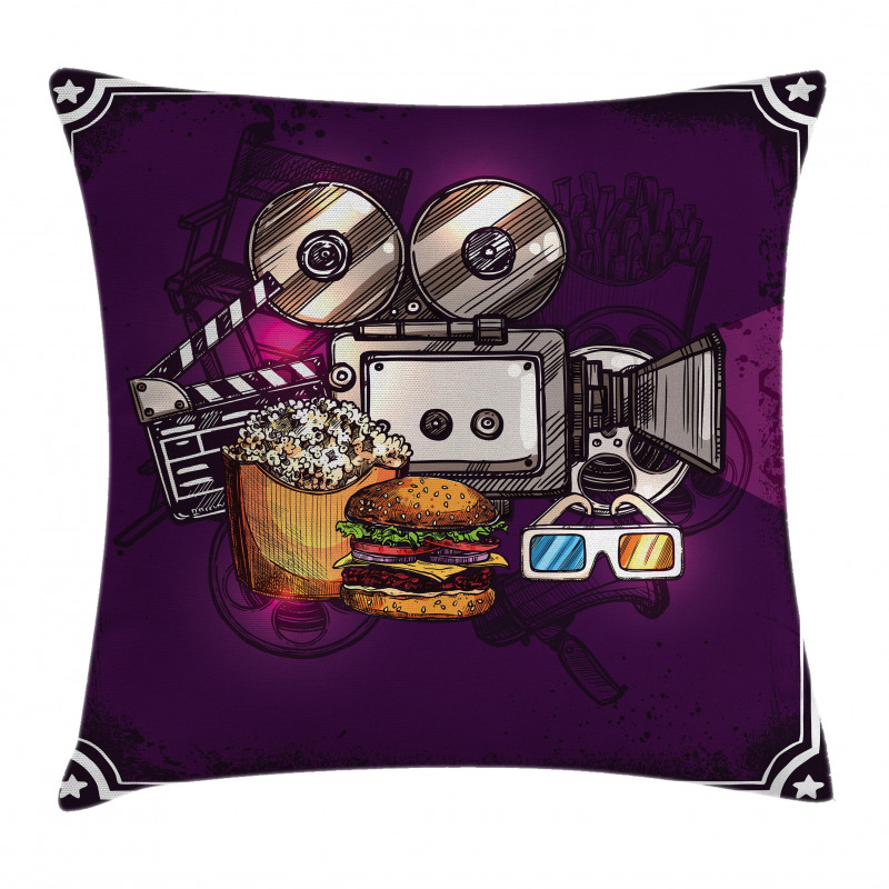 Burgers Popcorns Cinema Pillow Cover