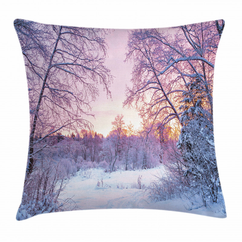 Braches Snowy Sunset Pillow Cover