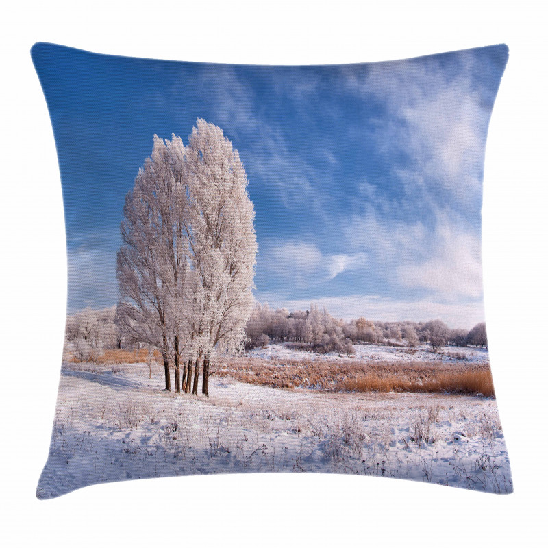 Winter Snow Landscape Pillow Cover