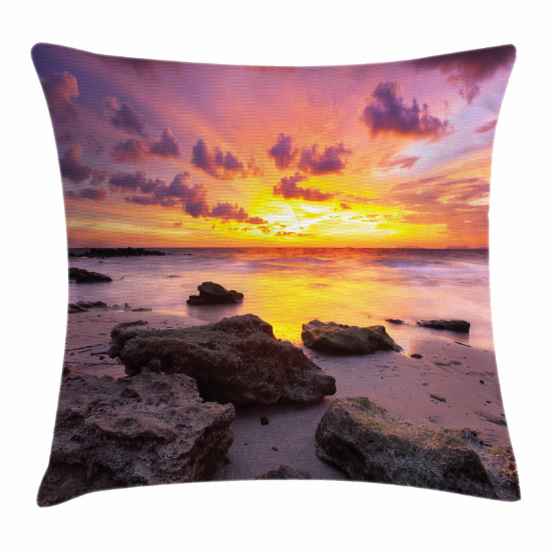 Sunset Idyllic Beach Pillow Cover