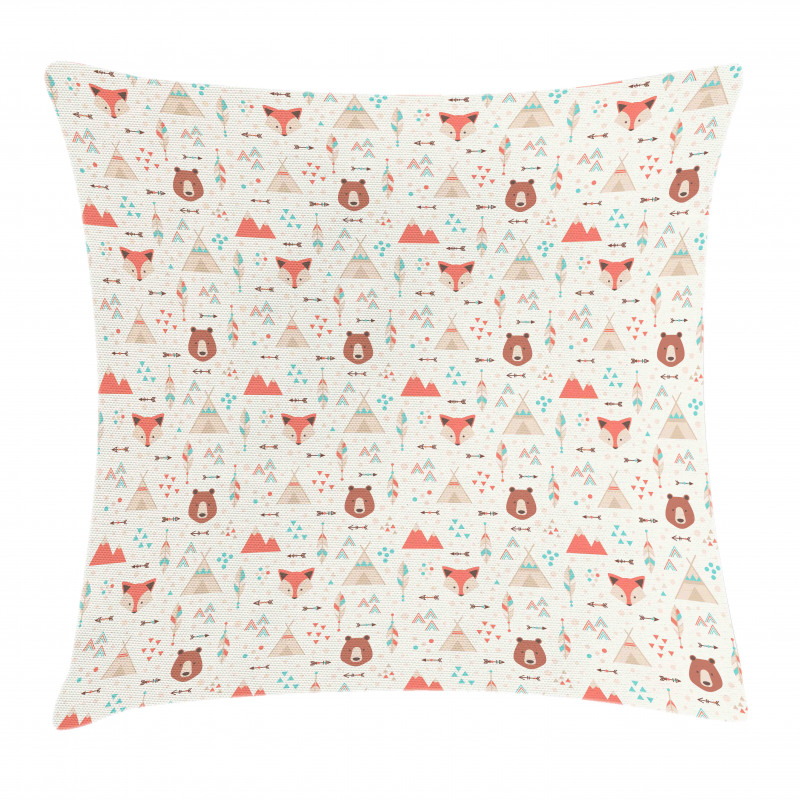 Fox Bear Arrows Pillow Cover