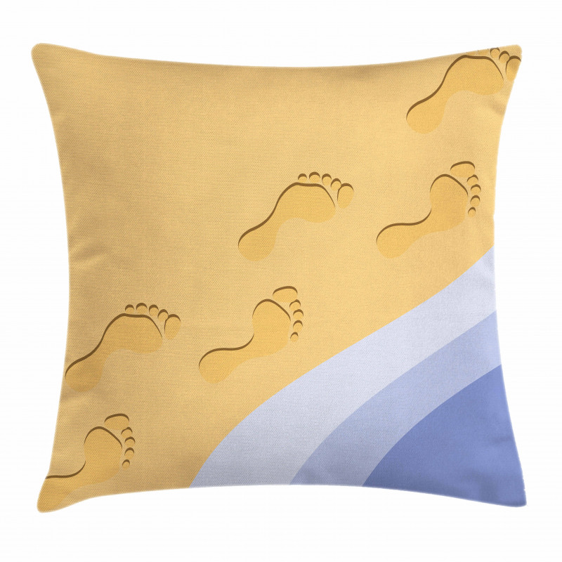 Footprints Sand Seaside Pillow Cover