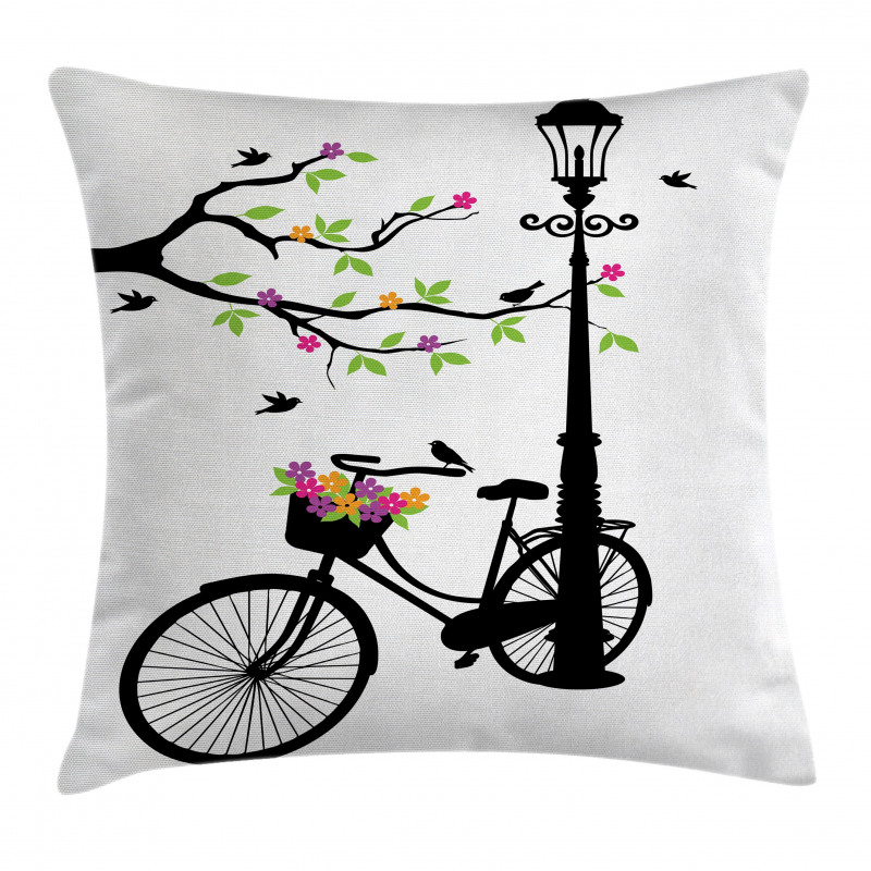 Spring Tree Birds Bike Pillow Cover