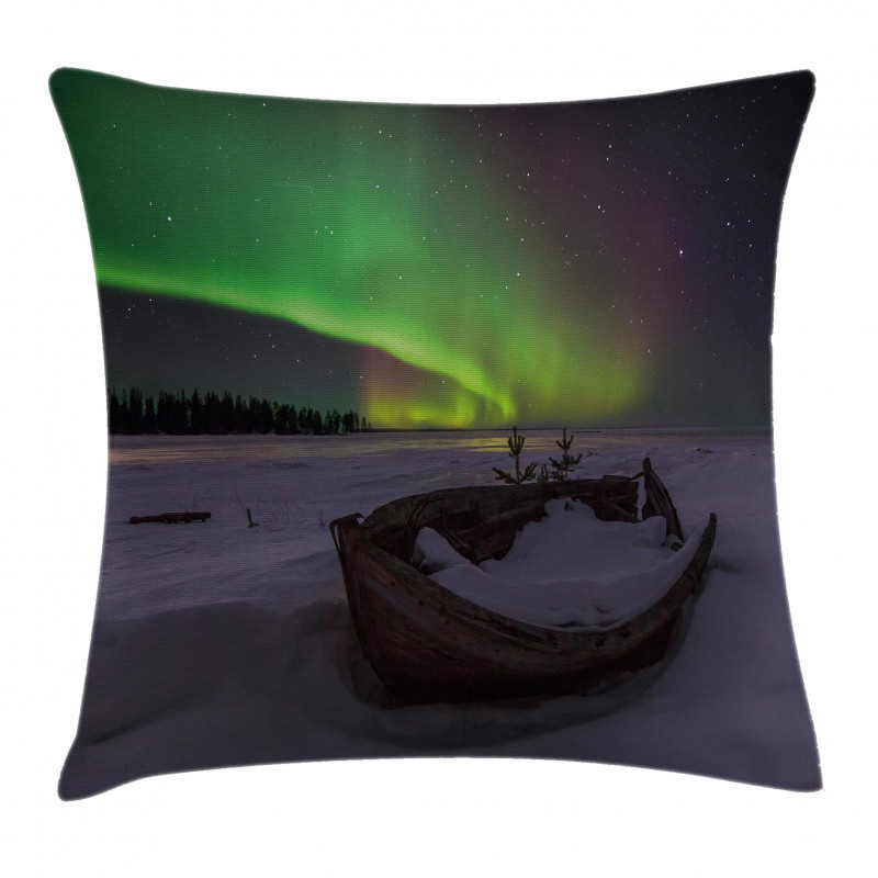 Boat and Galaxy Pillow Cover