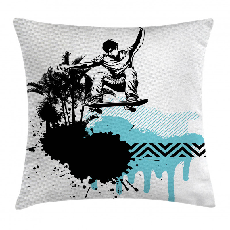 Young Boy Skater Exotic Pillow Cover