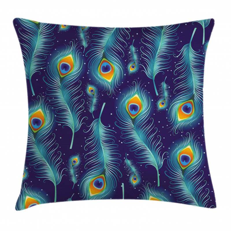 Peacock Bird Feathers Pillow Cover