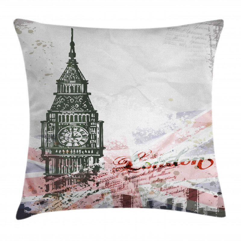 Vintage Big Ben London Pillow Cover