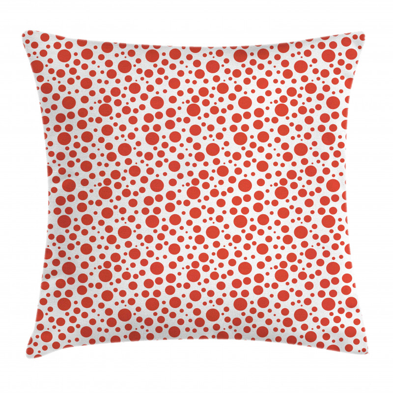 Polka Dots on White Back Pillow Cover