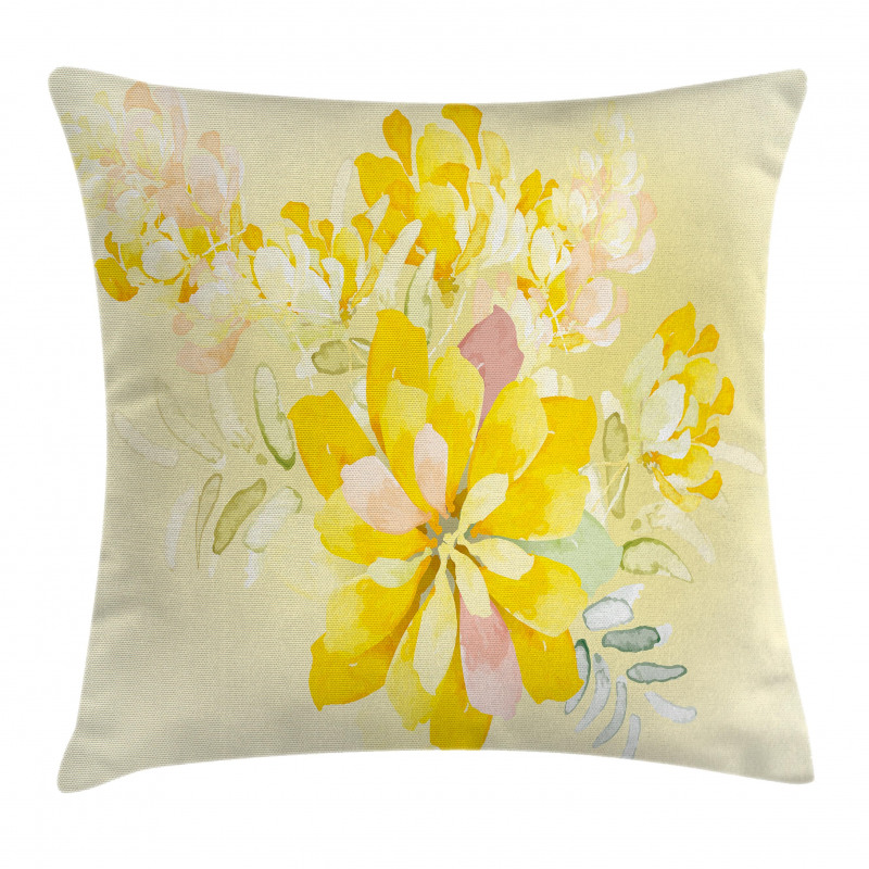Romantic Yellow Flowers Pillow Cover