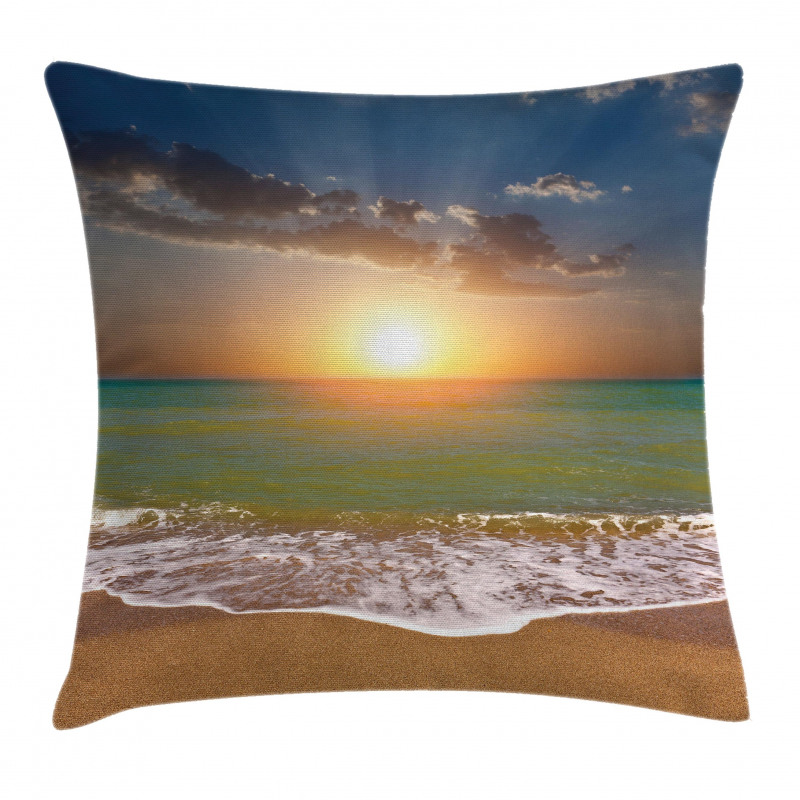 Idyllic Beach Scenery Pillow Cover