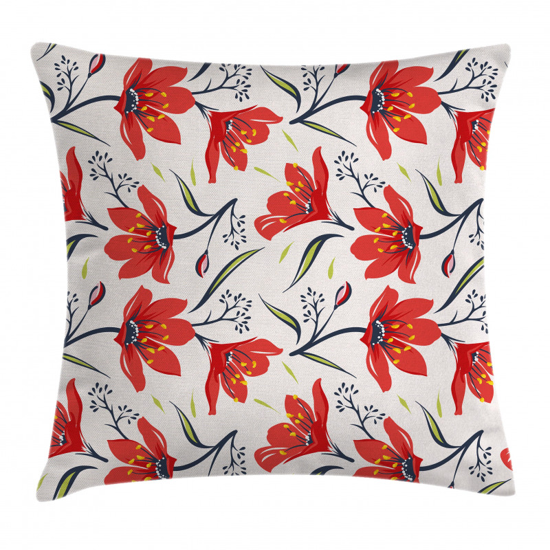 Vintage Tulip Flowers Pillow Cover