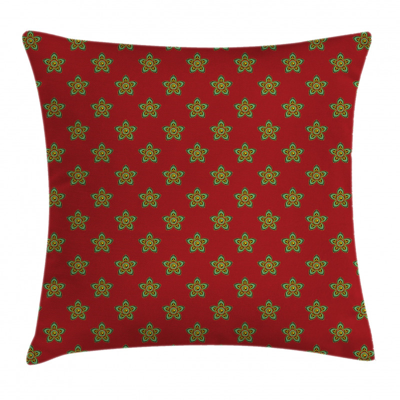 Flowers with Rounds Pillow Cover