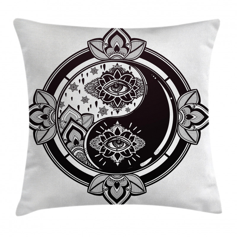 Floral Third Eye Sign Pillow Cover