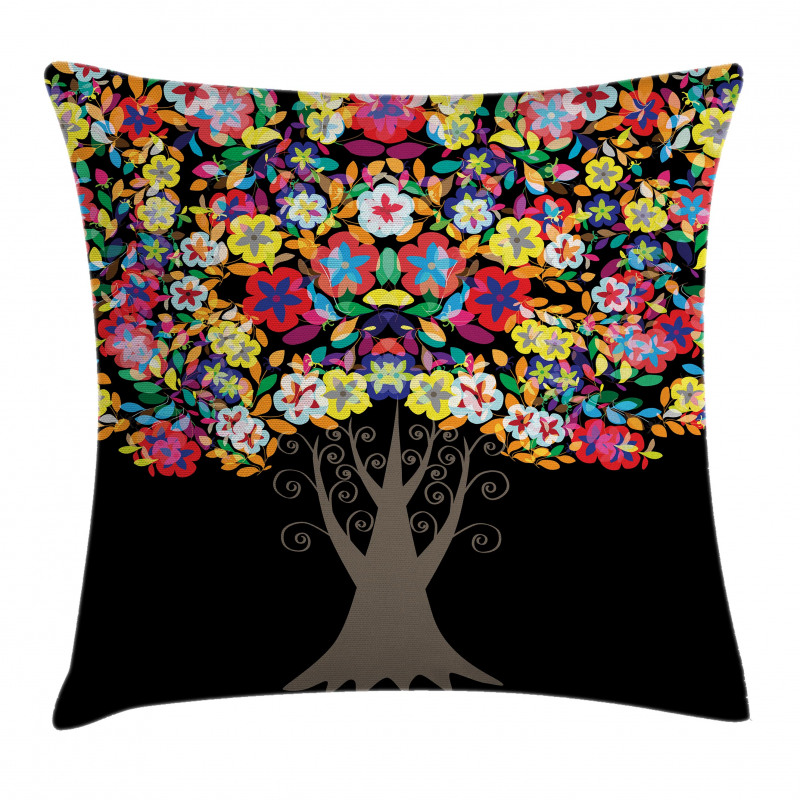 Floral Trees Blossoms Pillow Cover