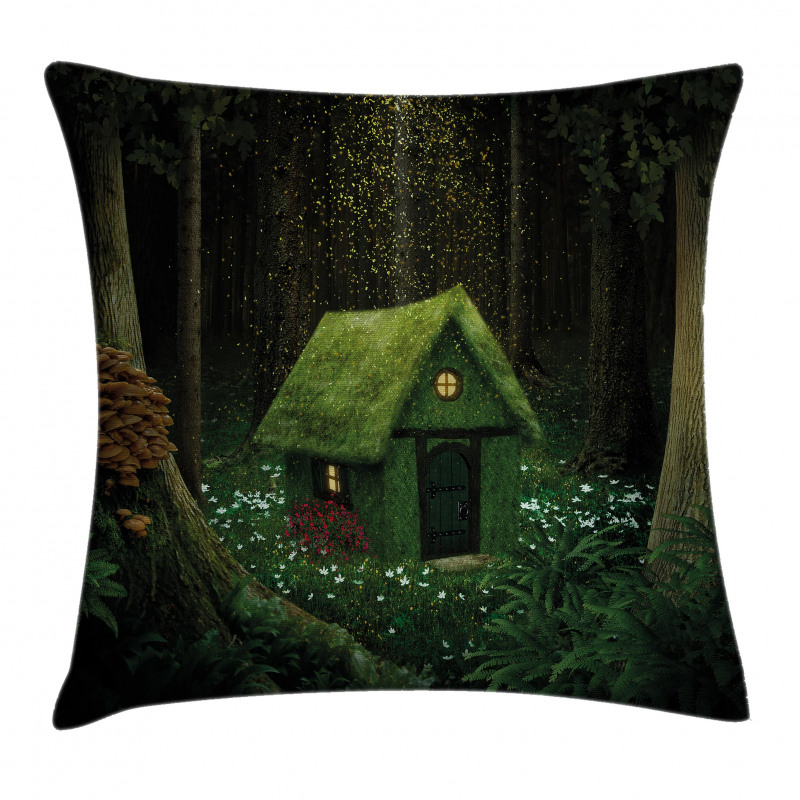 Surreal Forest House Pillow Cover