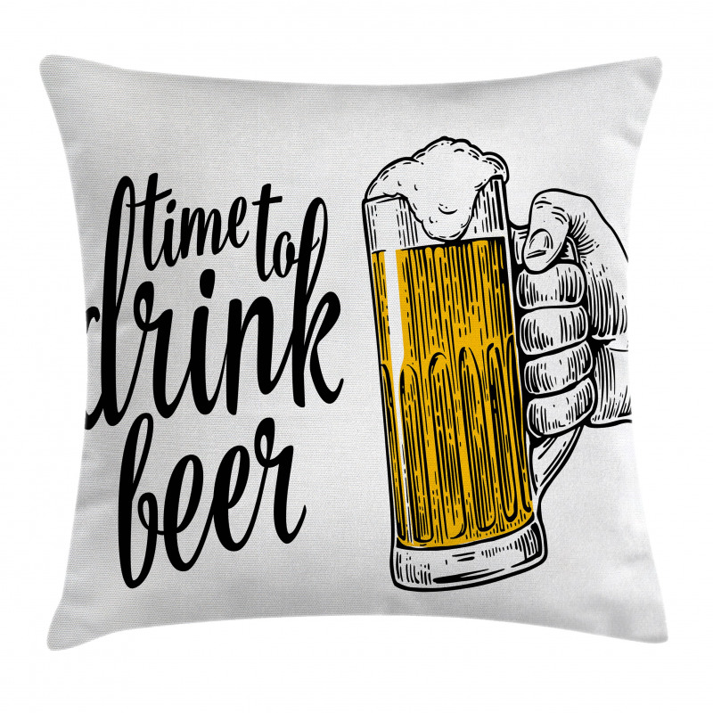 Time to Drink Beer Man Pillow Cover