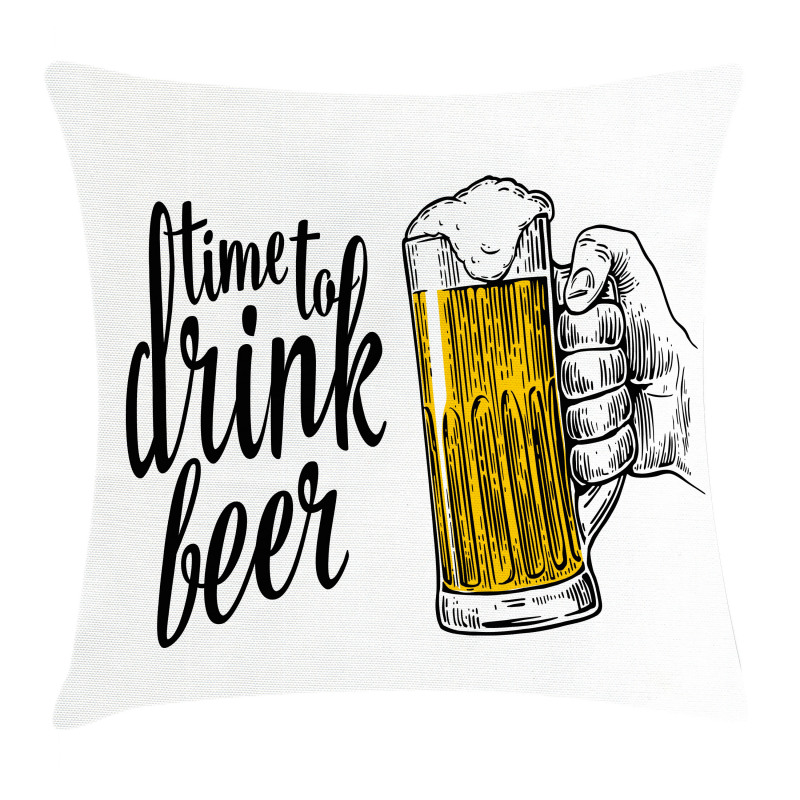 Time to Drink Beer Man Pillow Cover